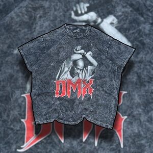 Vintage Style DMX Rap Tee XL – Black Acid Wash Graphic T-Shirt Hip Hop Y2K
